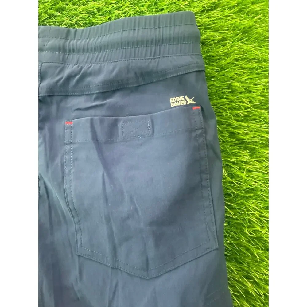 Eddie Bauer Kids Convertible Hiking Pants Sz L 14/16 Navy Zip Off Shorts Outdoor